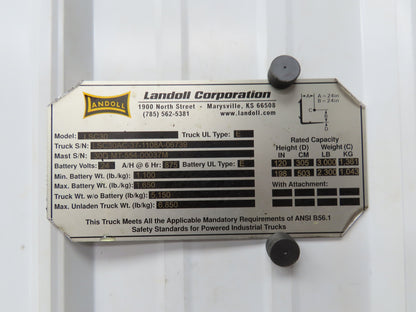 Landoll GT9618 Drive Axle Power Steering Hub Off LSC30 Stand On Forklift