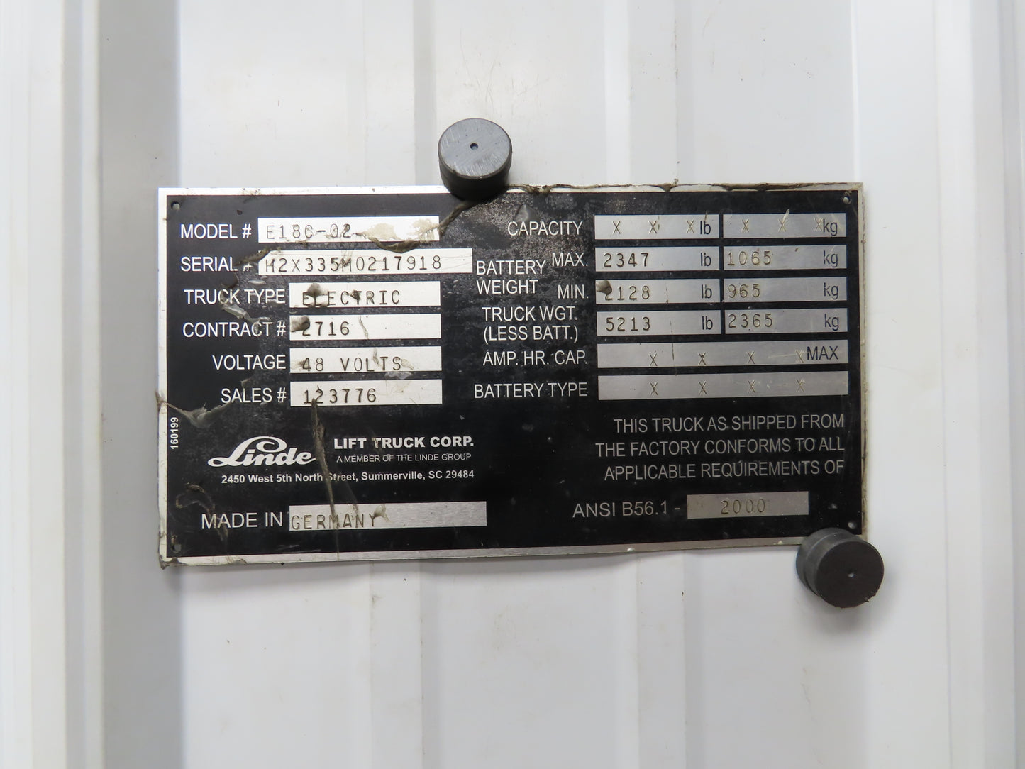 Linde 8022531 Electric Forklift Push Pull Switch E18C-02