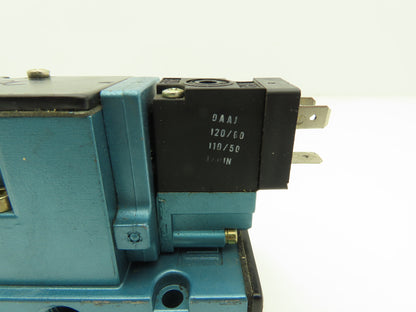 Mac 82A-AB-BAA-TM-DAAJ-1JM Pneumatic Air Solenoid Valve 4-Way 1/4"NPT 120VAC