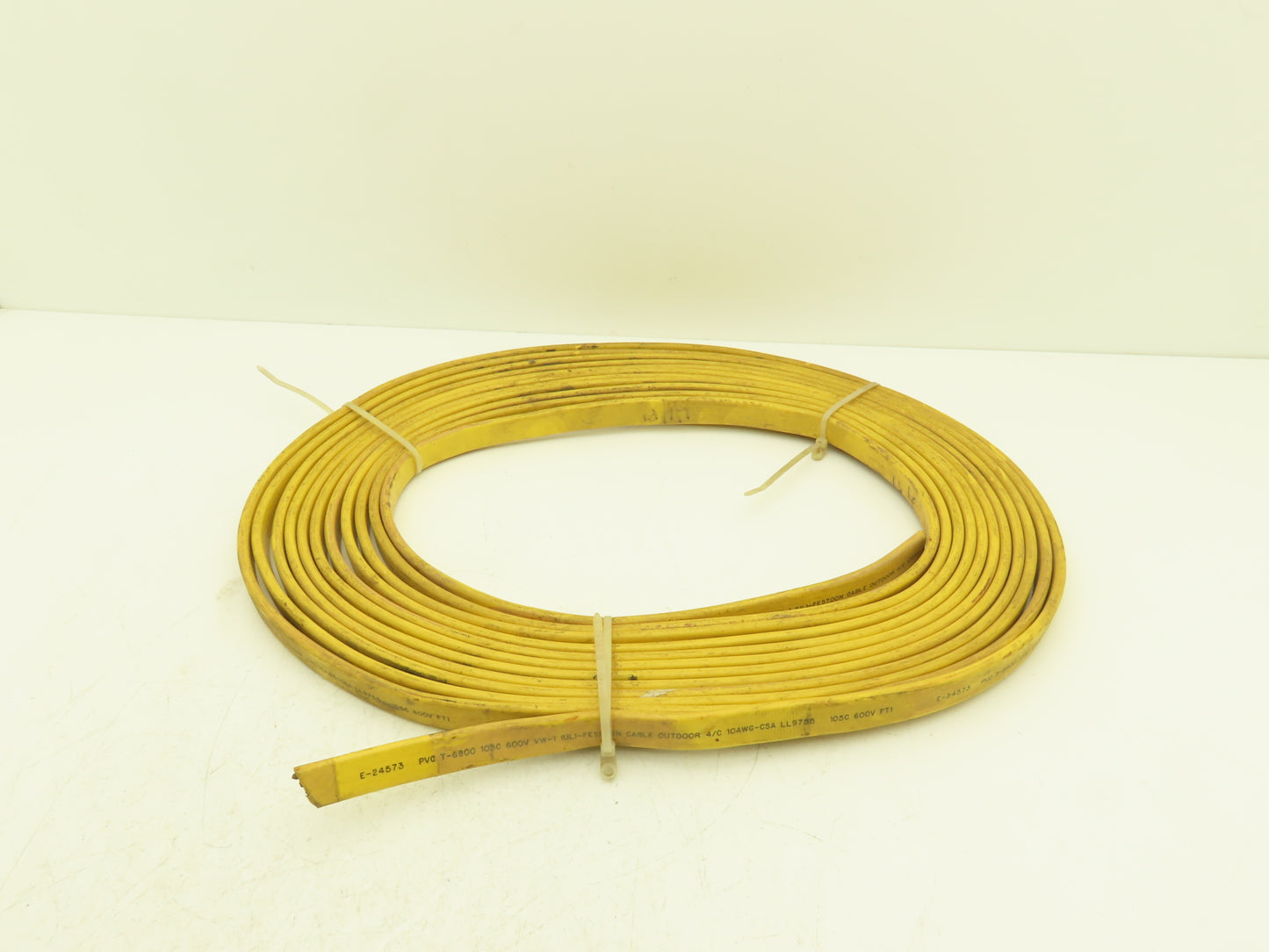 Festoon Cable Outdoor E-24573 Multi-Conductor Flat Cable 4 Wire 10AWG 600V 44'