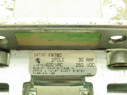 FeedRail FR780 Crane Busway Roller Trolley 3-Pole 30A 600V  *Incomplete*