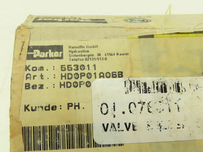 Parker HD0P01A06B2 Throttle Plate Accessory Used With Valve