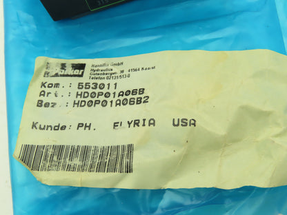 Parker HD0P01A06B2 Throttle Plate Accessory Used With Valve