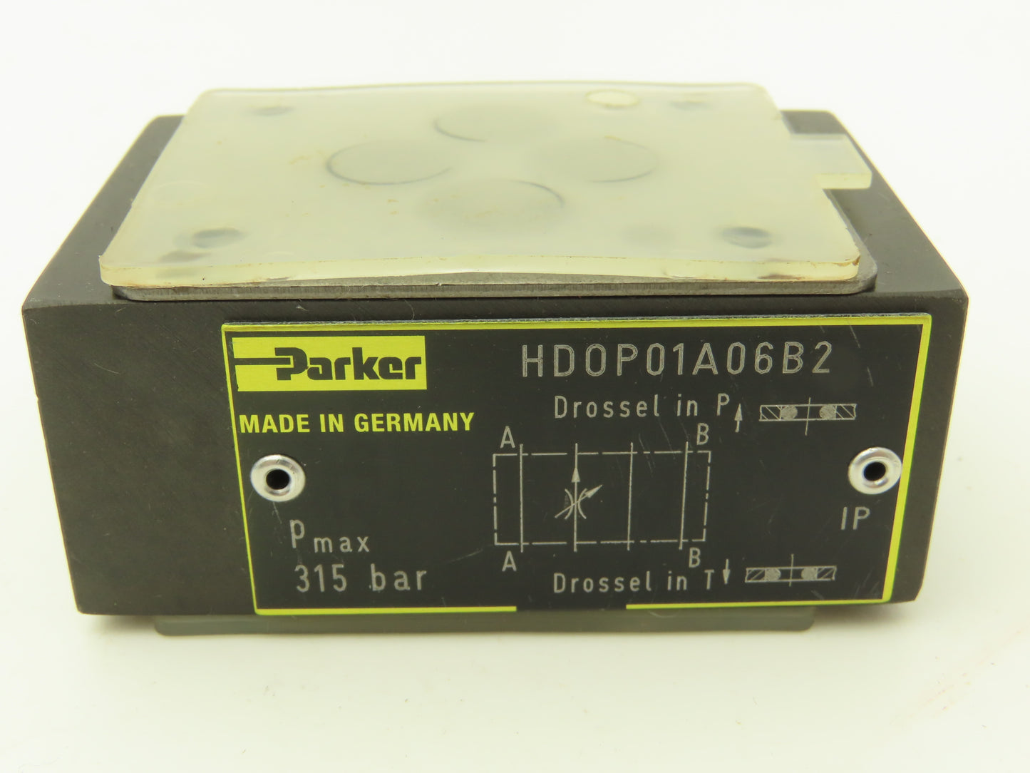 Parker HD0P01A06B2 Throttle Plate Accessory Used With Valve