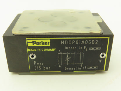 Parker HD0P01A06B2 Throttle Plate Accessory Used With Valve