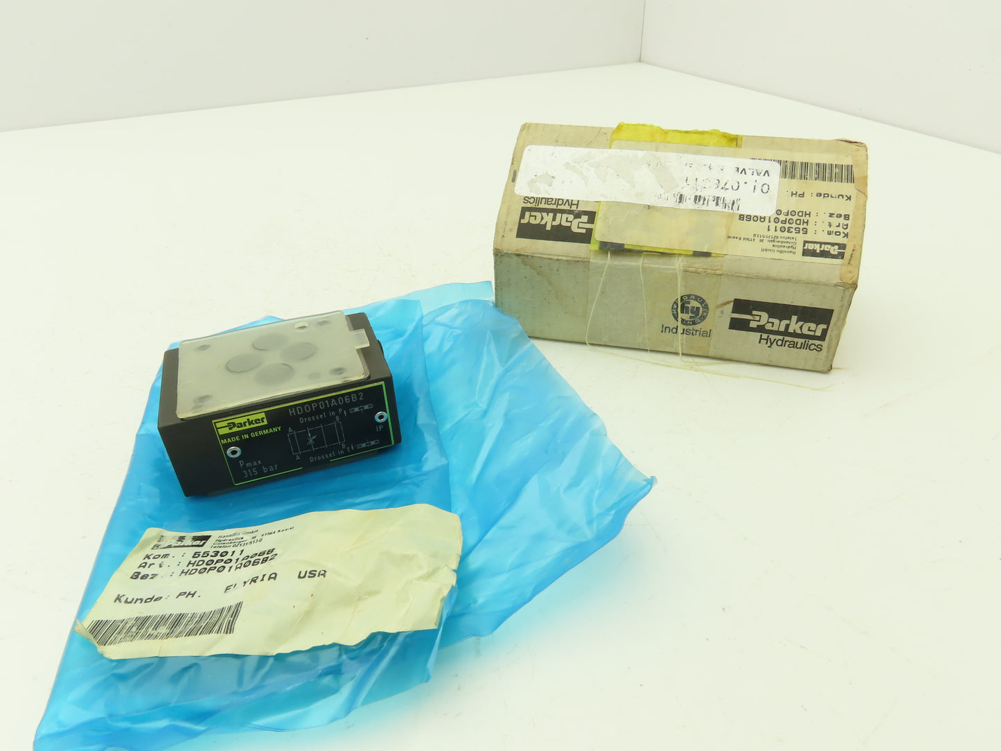 Parker HD0P01A06B2 Throttle Plate Accessory Used With Valve