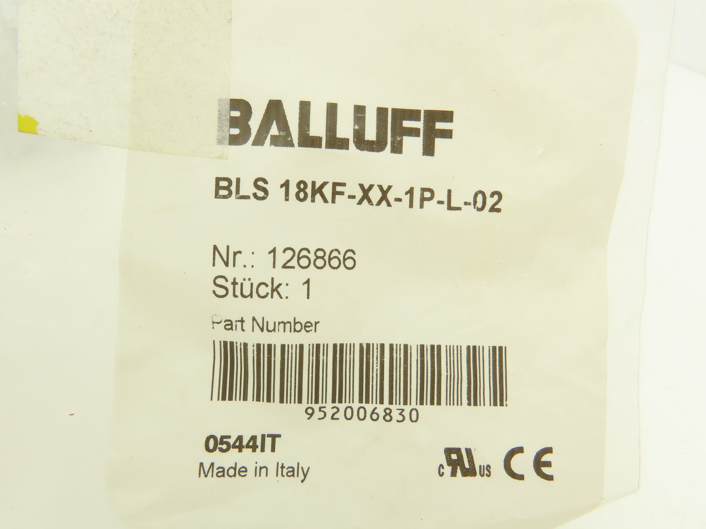 Balluff BLS 18KF-XX-1P-L-02 Photoelectric Sensor Through beam 18mm x 67mm