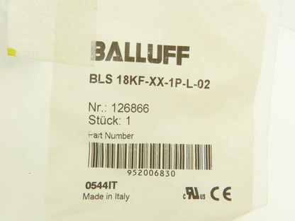 Balluff BLS 18KF-XX-1P-L-02 Photoelectric Sensor Through beam 18mm x 67mm