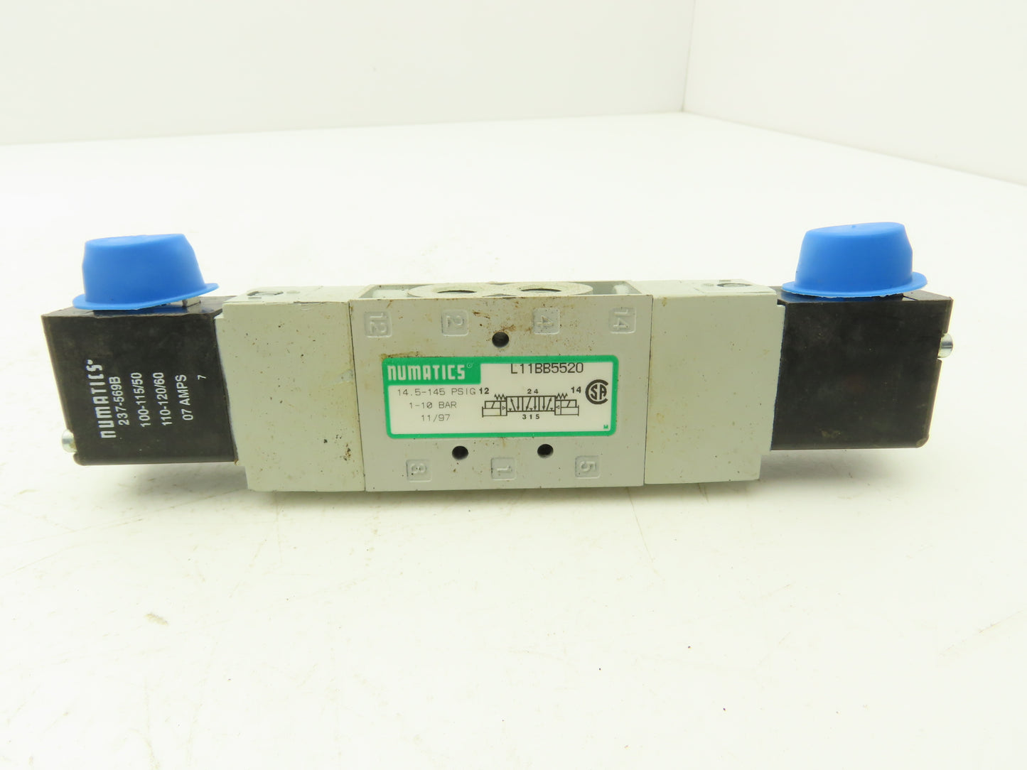 Numatics L11BB5520 Pneumatic  Valve Double Solenoid 120VAC 50/60 Hz 1/8" NPT