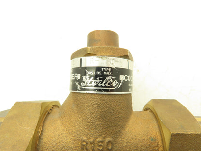 Sterling R-150-F Temperature Regulating Valve 105-145°F 1/2" NPT Bronze