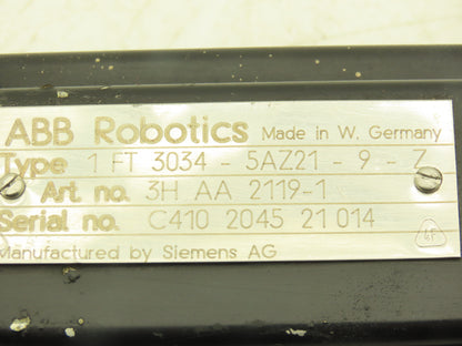 ABB Robotics 1FT3034-5AZ21-9-Z AC Servo Motor 26T Gear