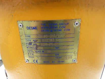 Desmi NSL80-213/002 Inline Vertical Centrifugal Pump 3" Flanged Bronze 63m³/h