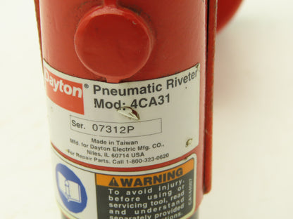 Dayton 4CA31 Pneumatic Rivet Gun Air Riveter 1940LBS 1/8" Pin