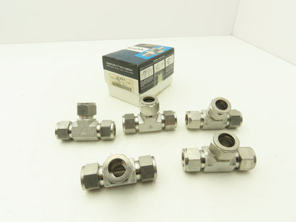 Swagelok SS-1010-3 Union Tee Fitting 5/8" Tube 316 Stainless Lot of 5