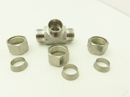 Swagelok SS-1010-3 Union Tee Fitting 5/8" Tube 316 Stainless Lot of 5