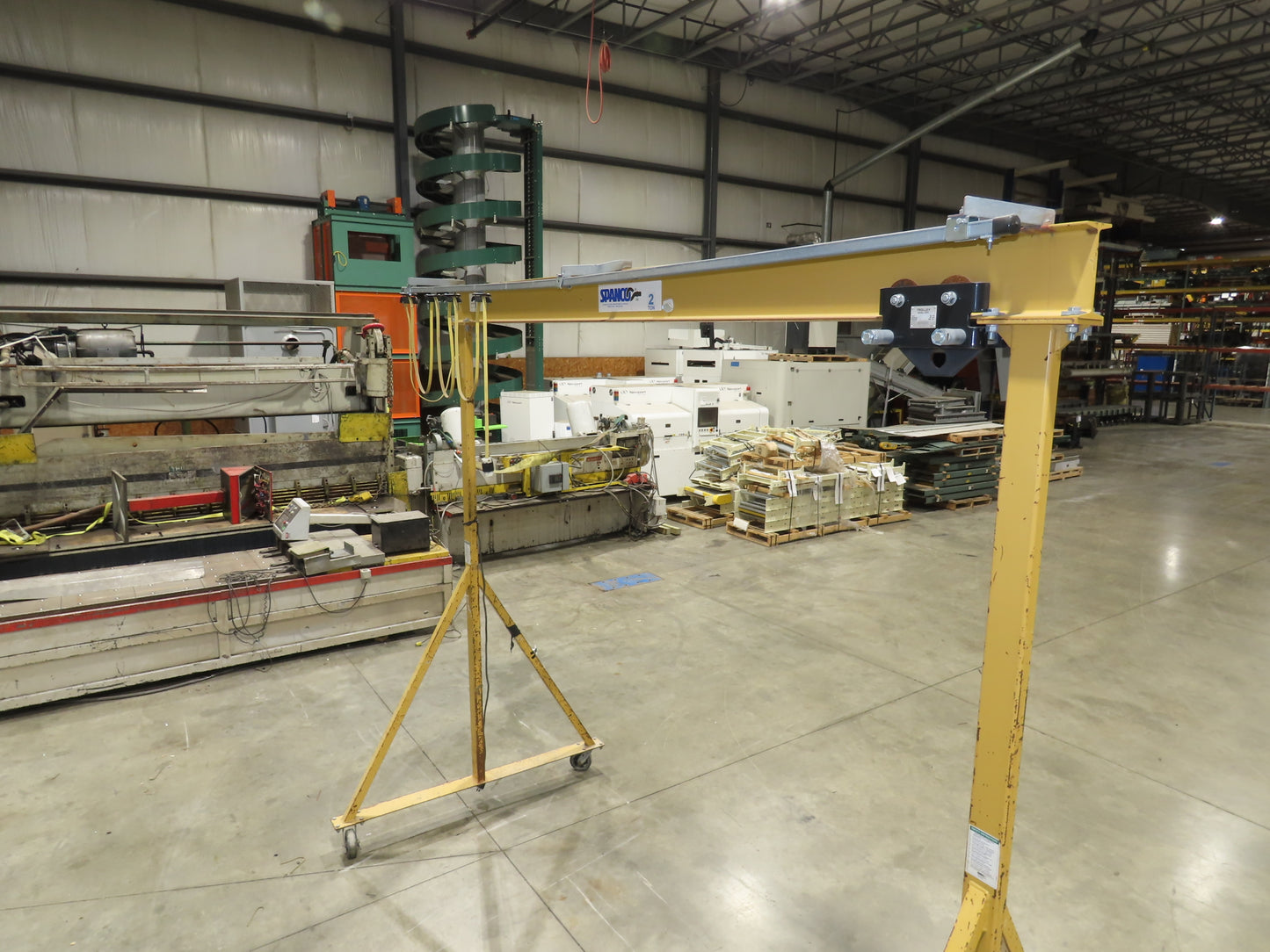 Spanco E-Series 2 Ton 4000Lb Fixed Height Gantry Crane 10' 9"Span 10'H w/Trolley