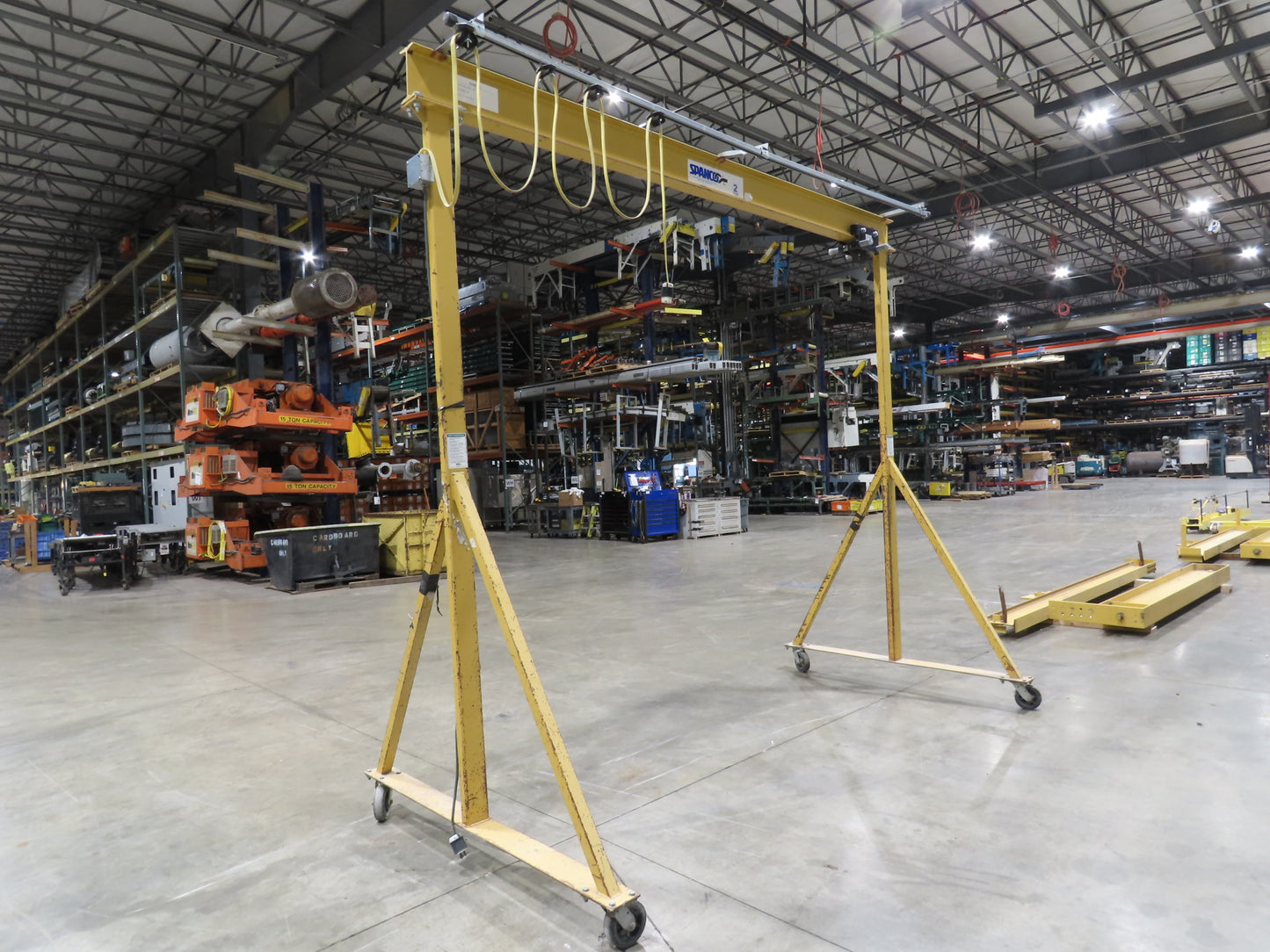 Spanco E-Series 2 Ton 4000Lb Fixed Height Gantry Crane 10' 9"Span 10'H w/Trolley