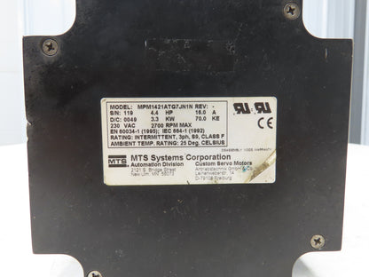 MTS Systems Corporation MPM1421ATG7JN1N Servo Motor 4.4Hp 2700RPM 230VAC 3Ph