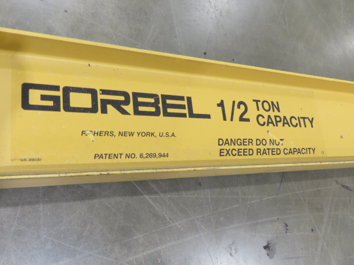 Gorbel 1/2 Ton 1000Lb Full Cantilever Post Jib Crane 15' 2"Span 10'HUB 11' 2"OAH