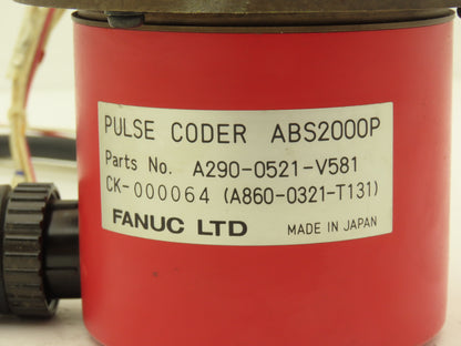Fanuc A06B-0312-B251 AC Servo Motor 2000 RPM 120V - Encoder A290-0521-V581