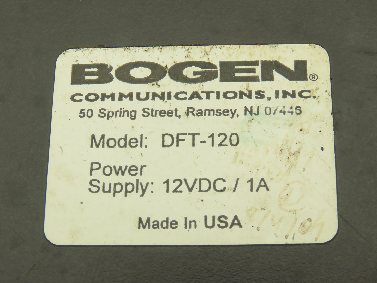 Bogen DFT-120 Ethernet Digital Feedback I/O Module 12VDC