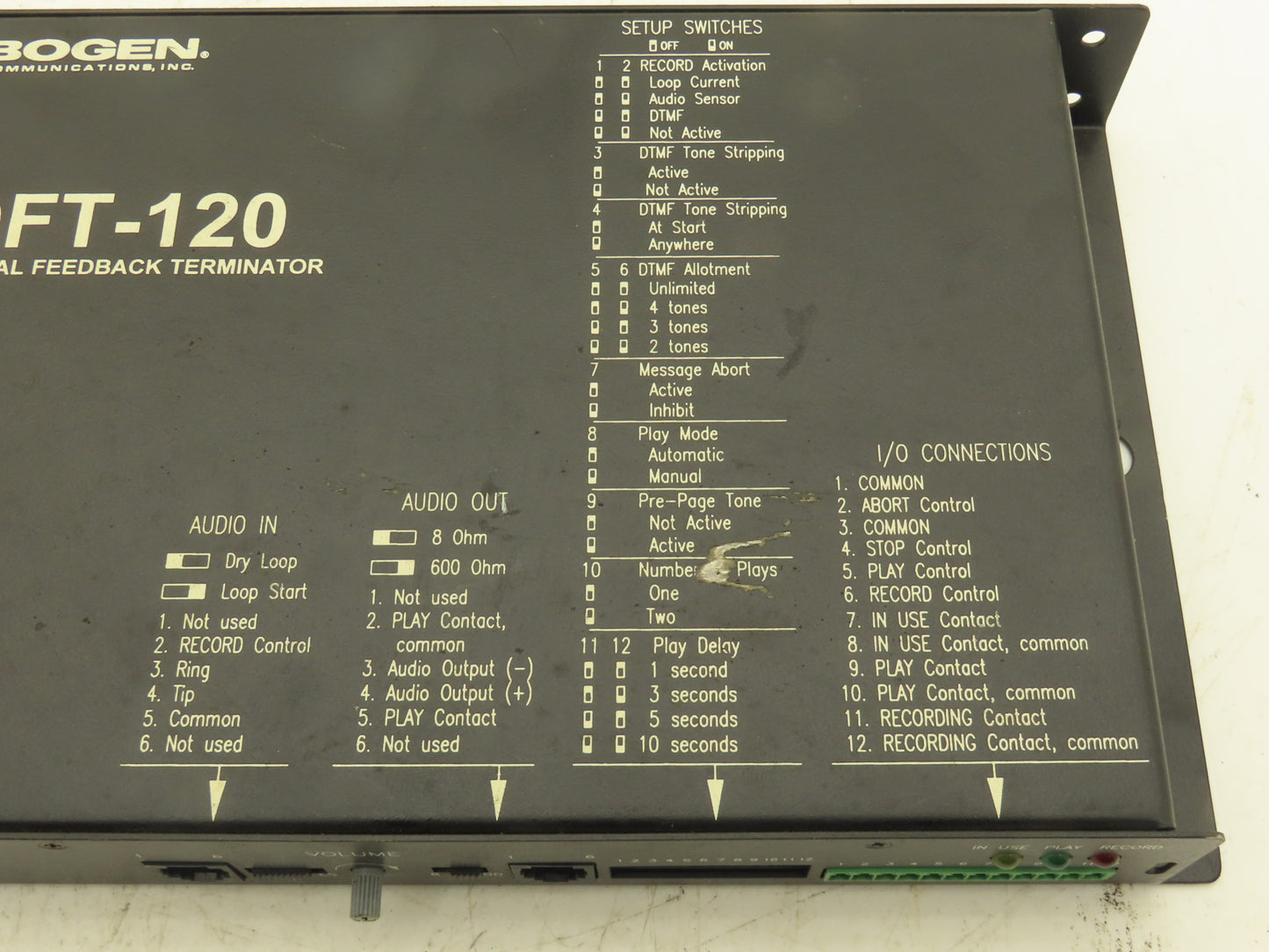 Bogen DFT-120 Ethernet Digital Feedback I/O Module 12VDC