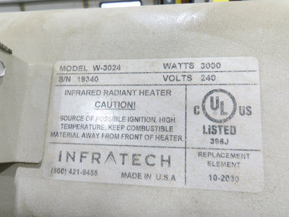 Infratech Infrared Curing System Drying Light Tunnel System 36000W 150A 240V