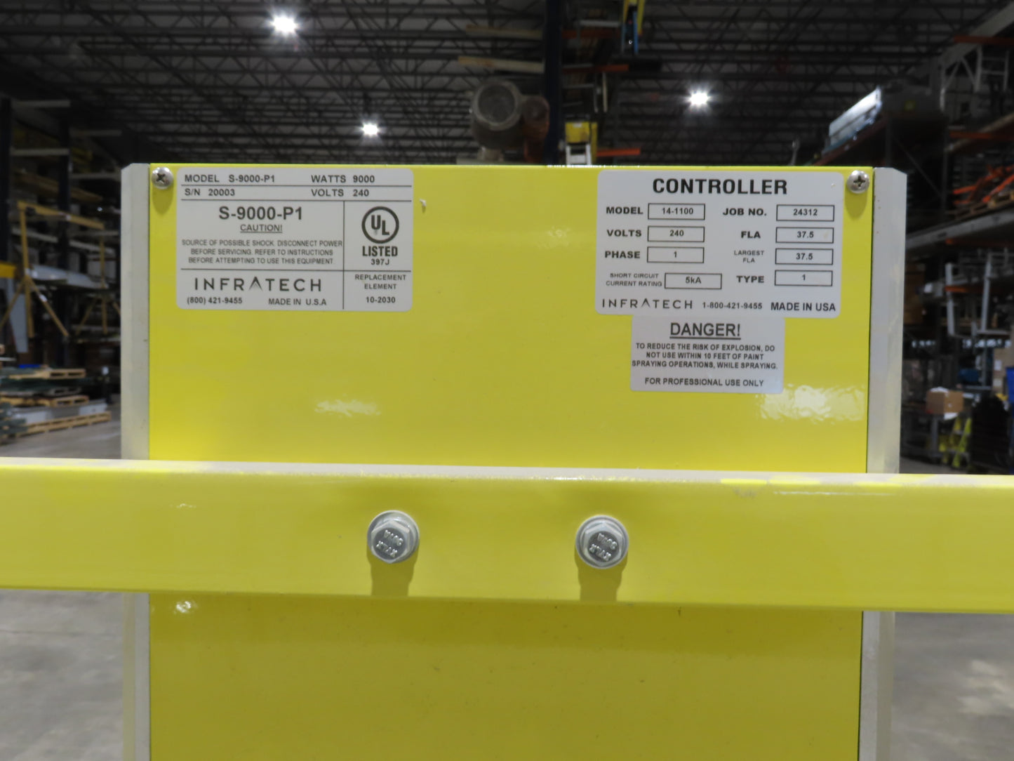 Infratech Infrared Curing System Drying Light Tunnel System 36000W 150A 240V