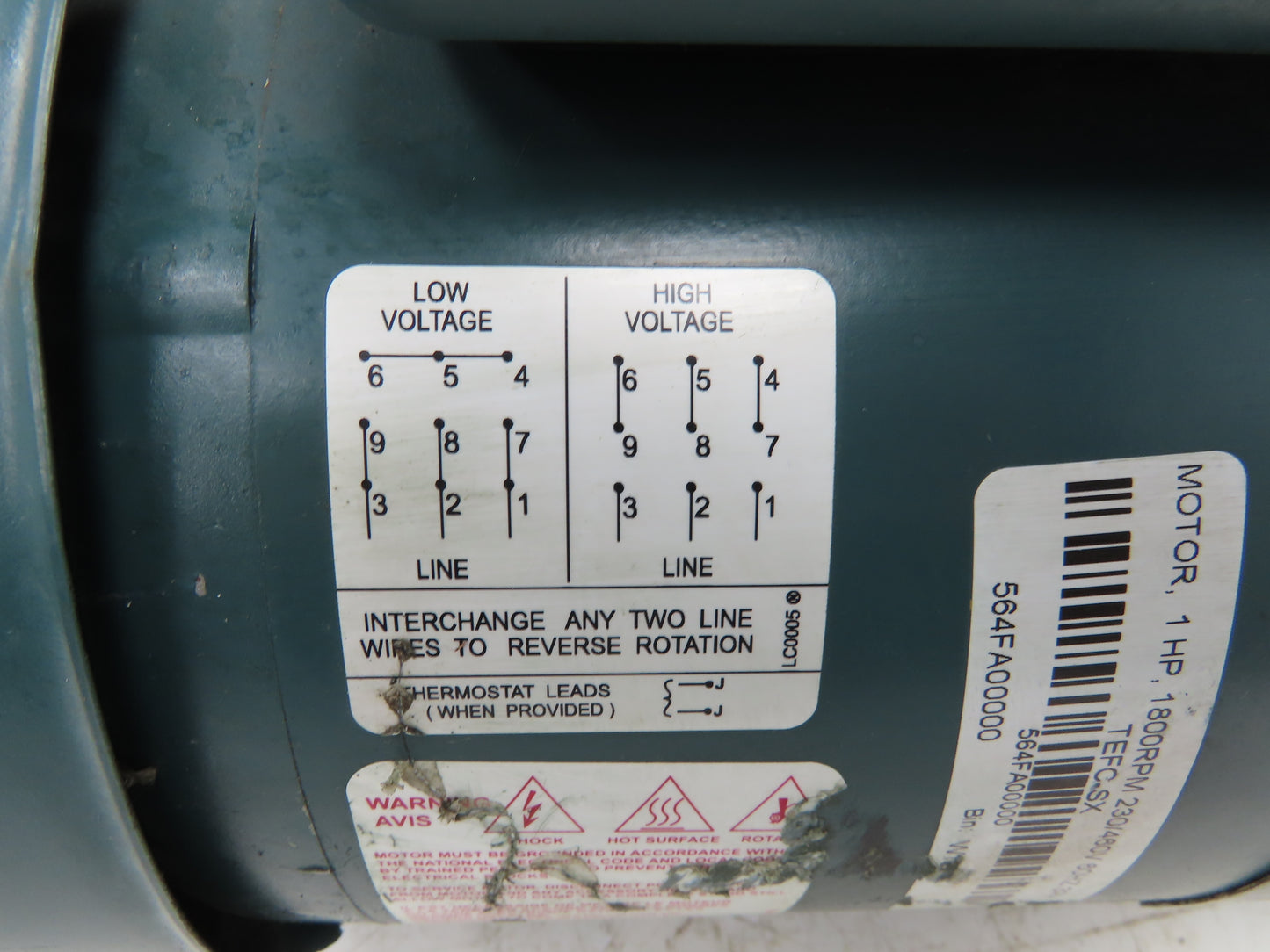 Baldor-Reliance VUHM3546T AC Motor 1Hp 1750RPM 208-230/460V 143TC TEFC