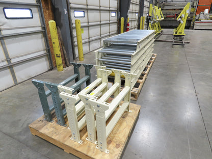 Hytrol 30" Gravity Roller Conveyor 1.9" Roller 27"BF 5-Sections 48' 4"L w/Legs