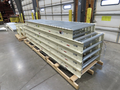 Hytrol 30" Gravity Roller Conveyor 1.9" Roller 27"BF 5-Sections 48' 4"L w/Legs