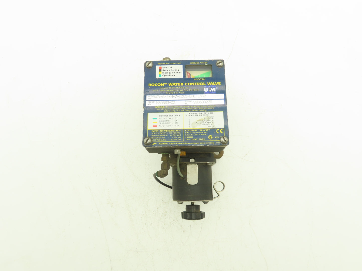 UFM Rocon WCV-S-4-H-7-E3C5-D-L-E5C2 Bronze Water Flow Control Valve 1/2"npt