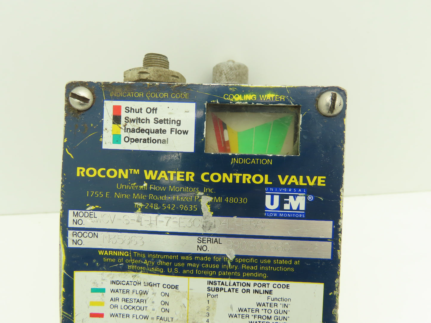 UFM Rocon WCV-S-4-H-7-E3C5-D-L-E5C2 Bronze Water Flow Control Valve 1/2"npt