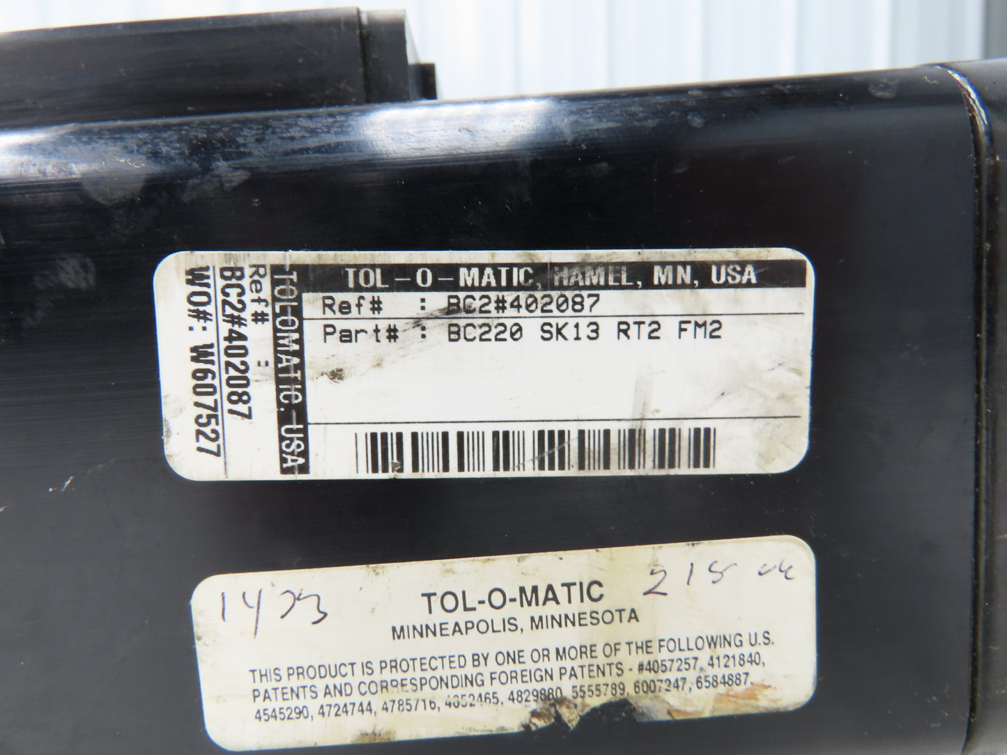 TOL-O-MATIC BC220 SK13 RT2 FM2 Pneumatic Band Cylinder 2" Bore 13" Stroke
