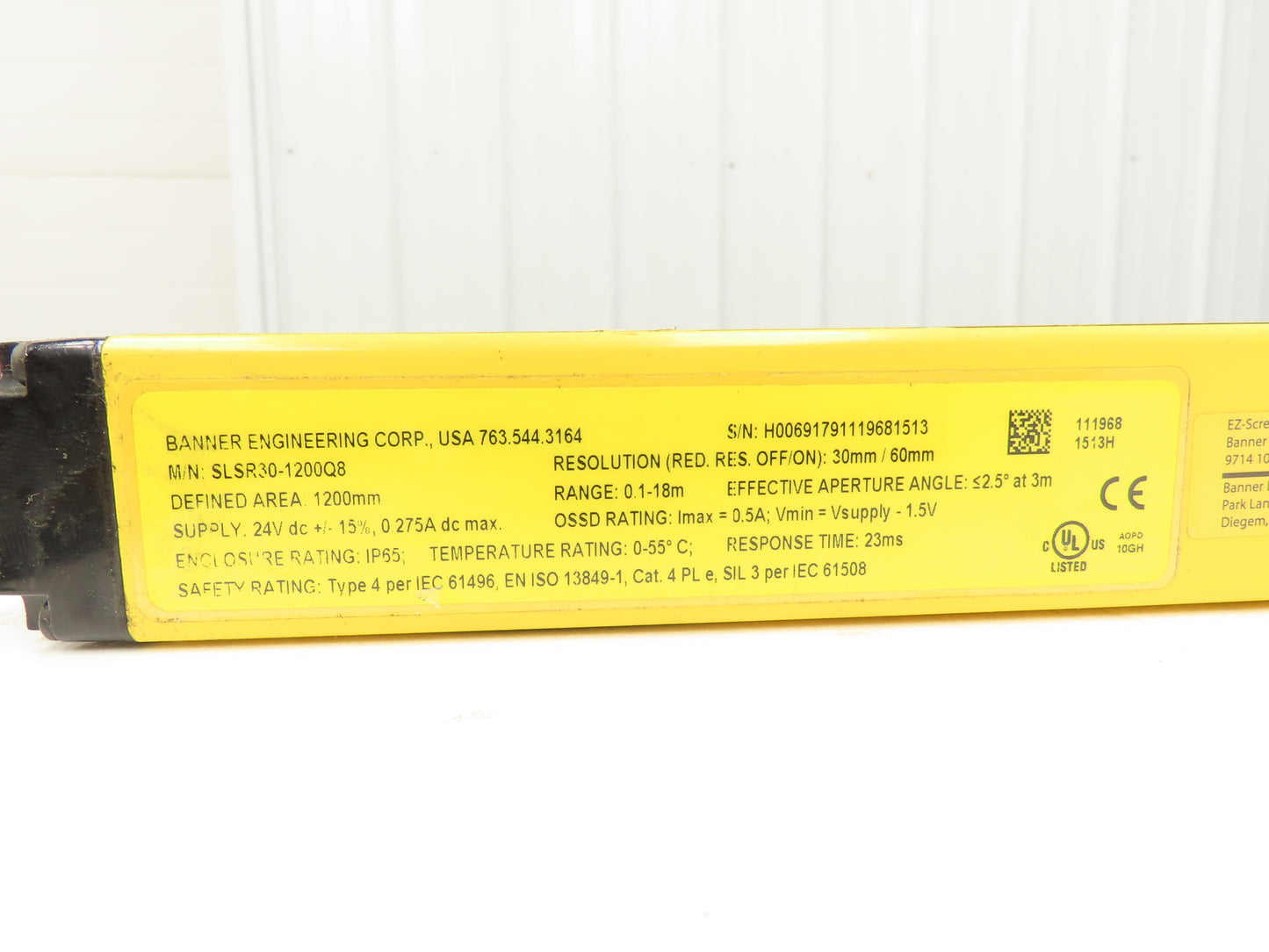 Banner SLSR30-1200Q8 EZ Screen Safety Light Curtain Receiver 1200mm 24VDC