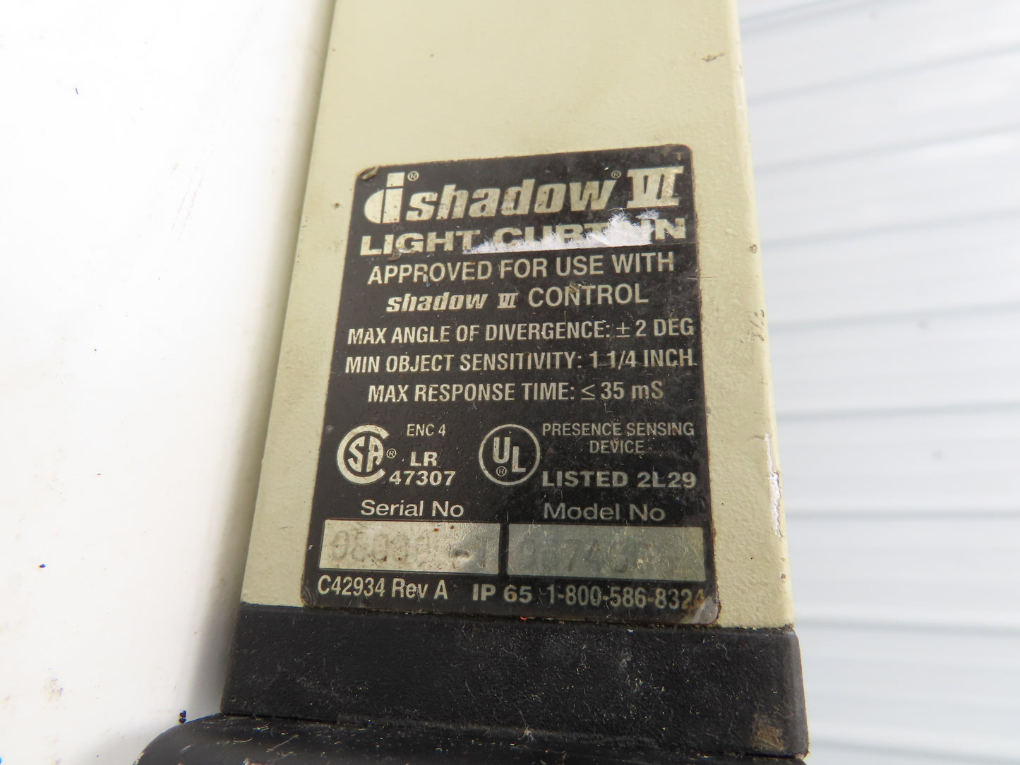 Wintress 9674006 Shadow VI Safety Light Curtain Transmitter Set 36" L