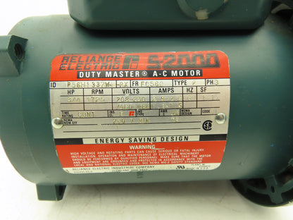 Reliance Electric P56H1337W AC Motor 3/4 Hp 1725RPM 230/460V 3Ph EC56C S2000