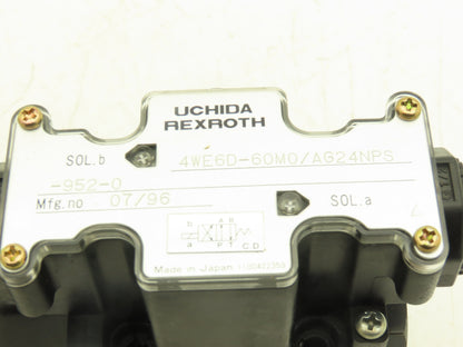 Uchida Rexroth 4WE6D-60M0/AG24NPS-952-0 Directional Solenoid Valve 24VDC