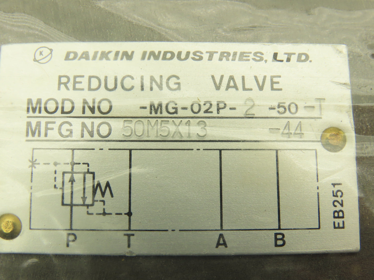 Daikin MG-02P-2-50-T Hydraulic Pressure Reducing Stack Valve 50M5X13
