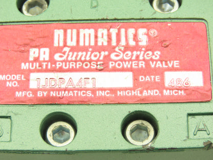 Numatics 1JDPA4F1 Pneumatic Air Power Valve w/Manifold PA Junior Series