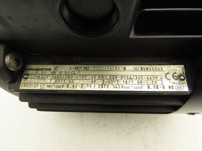 Grundfos 71B2-14F85-B AC Motor 0.55kW 3450RPM 220-255/380-440V 3Ph IEC 71 Frame