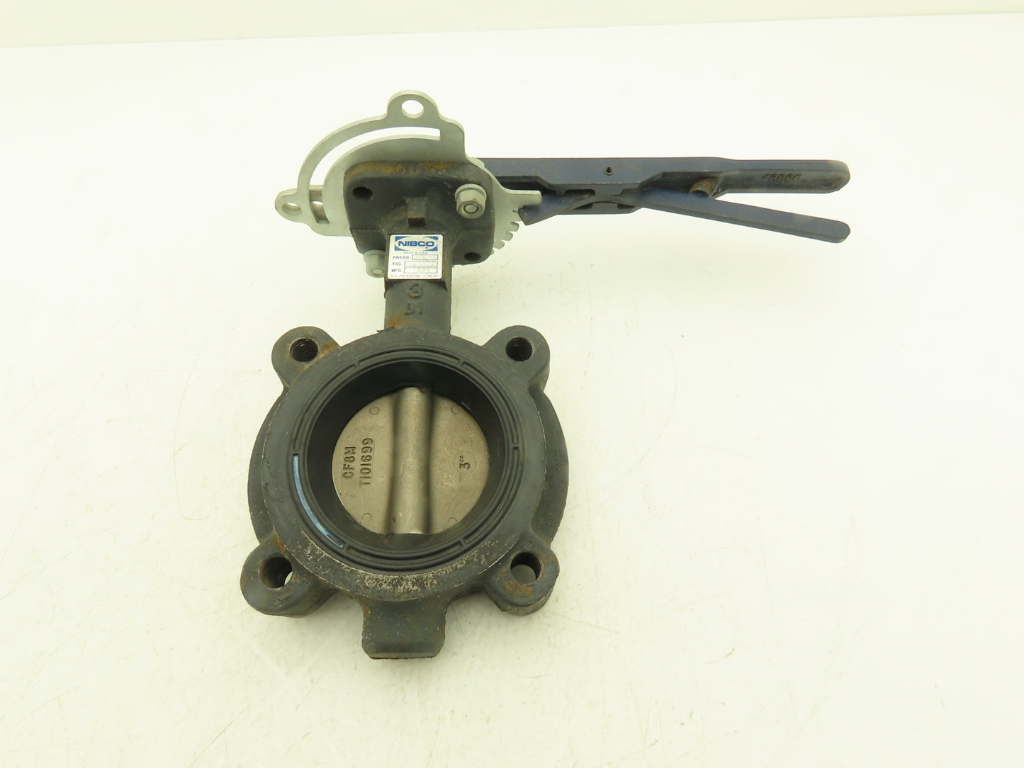 Nibco LD3022 3" Lug Butterfly Valve DN80 CF8M Stainless Disc 250psi w/Handle