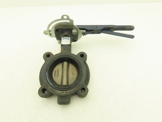 Nibco LD3022 3" Lug Butterfly Valve DN80 CF8M Stainless Disc 250psi w/Handle