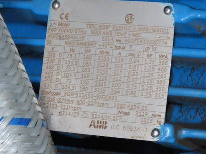 Atlas Copco GA160VSD-FF 215Hp Rotary Screw Air Compressor 1076CFM 460v Air Dryer