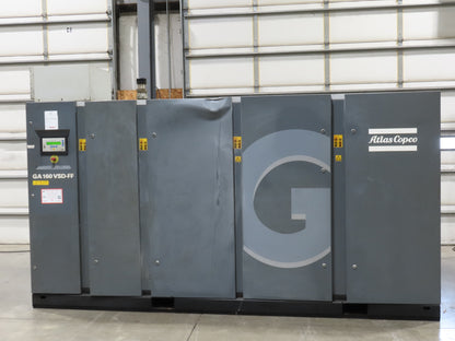 Atlas Copco GA160VSD-FF 215Hp Rotary Screw Air Compressor 1076CFM 460v Air Dryer