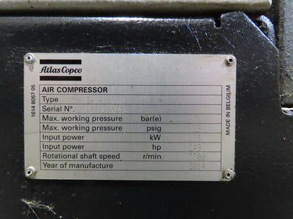 Atlas Copco GA160VSD-FF 215Hp Rotary Screw Air Compressor 1076CFM 460v Air Dryer