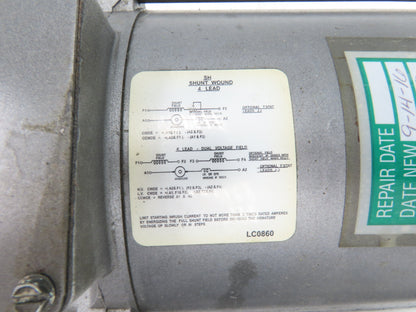 Baldor Reliance CD5319 DC Motor 180V 1Hp 5A 1750 RPM 56C Frame 5/8" Shaft