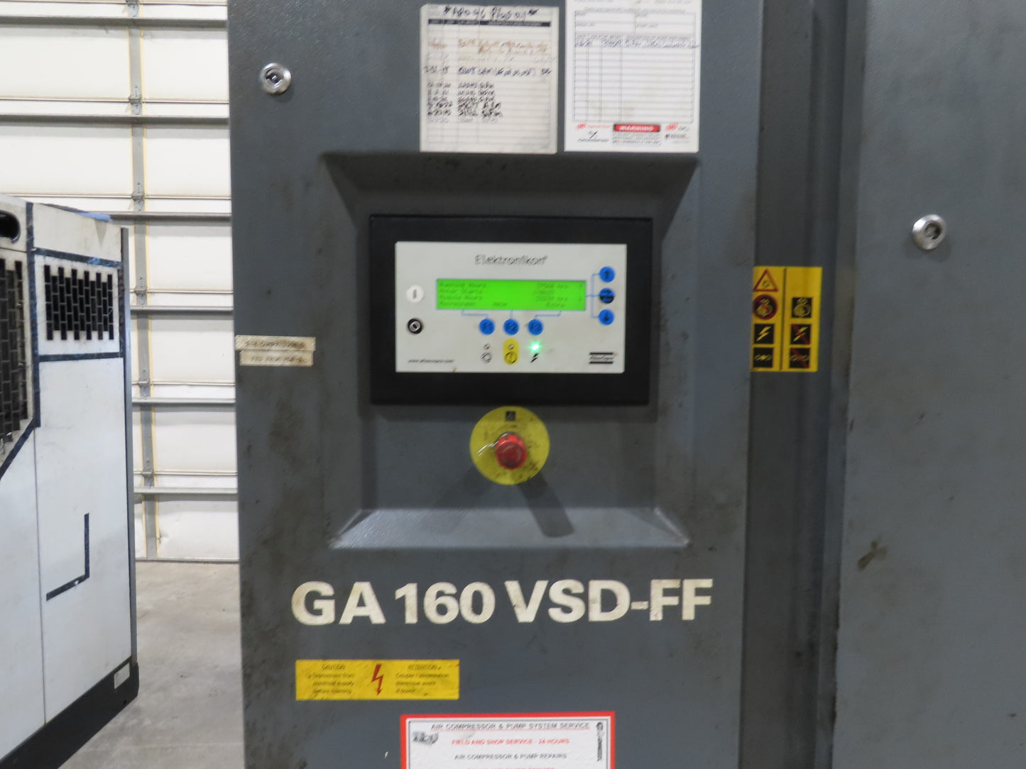 Atlas Copco GA160VSD-FF 215Hp Rotary Screw Air Compressor 1076CFM 460v Air Dryer