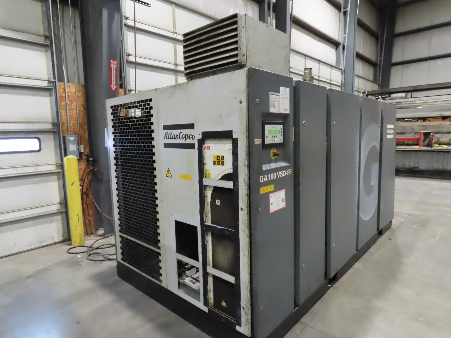 Atlas Copco GA160VSD-FF 215Hp Rotary Screw Air Compressor 1076CFM 460v Air Dryer