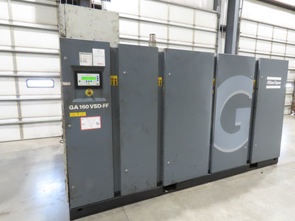 Atlas Copco GA160VSD-FF 215Hp Rotary Screw Air Compressor 1076CFM 460v Air Dryer